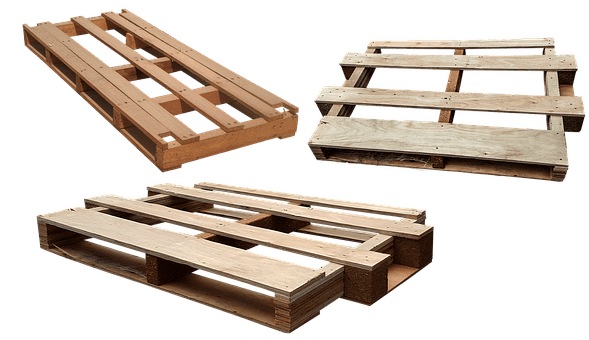 three wooden pallets 
